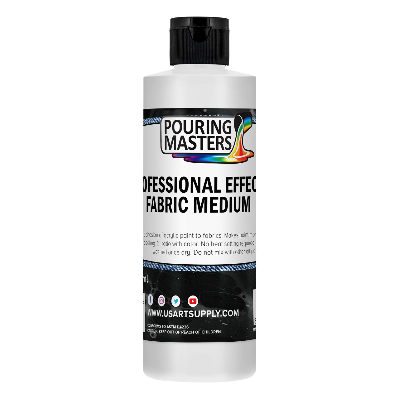 Professional Effects Fabric Medium 8oz, Extender, Improves Paint Adhesion to Textiles - Fabric Medium for Acrylic Paint on Textile Increases Flexibility and Transparency